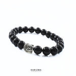 Load image into Gallery viewer, Natural Black Tourmaline Stones Reiki Healing Buddha face Bracelet for Men and Women
