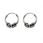 Load image into Gallery viewer, Cute 925 Real Sterling Silver Oxidized small Bali hoop Earrings for Girls - Pair
