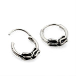 Load image into Gallery viewer, Cute 925 Real Sterling Silver Oxidized small Bali hoop Earrings for Girls - Pair
