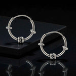 Load image into Gallery viewer, 925 Real Sterling Silver Oxidized light weight rope design bali hoop earrings for women - Pair
