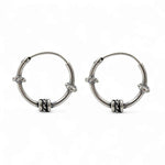 Load image into Gallery viewer, 925 Real Sterling Silver Oxidized light weight rope design bali hoop earrings for women - Pair
