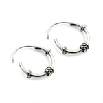 Load image into Gallery viewer, 925 Real Sterling Silver Oxidized light weight rope design bali hoop earrings for women - Pair
