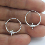 Load image into Gallery viewer, Divine 925 Real Sterling Silver Oxidized bali hoop earrings for women - Pair

