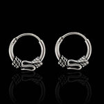 Load image into Gallery viewer, 925 Real Sterling Silver Oxidized unique Design hoop earrings for Girls - Pair
