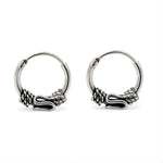 Load image into Gallery viewer, 925 Real Sterling Silver Oxidized unique Design hoop earrings for Girls - Pair
