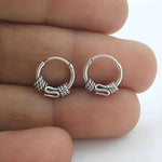 Load image into Gallery viewer, 925 Real Sterling Silver Oxidized unique Design hoop earrings for Girls - Pair
