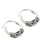 Load image into Gallery viewer, 925 Real Sterling Silver Oxidized unique Design hoop earrings for Girls - Pair
