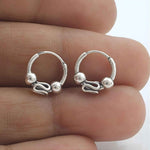 Load image into Gallery viewer, 925 Real Sterling Silver Oxidized Bali hoop earrings for Girls - Pair
