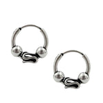 Load image into Gallery viewer, 925 Real Sterling Silver Oxidized Bali hoop earrings for Girls - Pair
