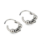 Load image into Gallery viewer, 925 Real Sterling Silver Oxidized Bali hoop earrings for Girls - Pair
