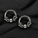 Load image into Gallery viewer, 925 Real Sterling Silver Oxidized bali hoop earrings for Girls - Pair
