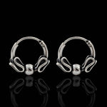 Load image into Gallery viewer, 925 Real Sterling Silver Oxidized bali hoop earrings for Girls - Pair
