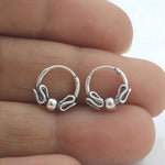 Load image into Gallery viewer, 925 Real Sterling Silver Oxidized bali hoop earrings for Girls - Pair
