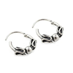 Load image into Gallery viewer, 925 Real Sterling Silver Oxidized bali hoop earrings for Girls - Pair
