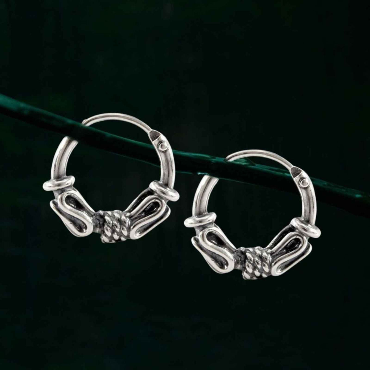 925 real sterling silver oxidized wired style bali hoop earrings for girls   pair
