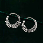 Load image into Gallery viewer, 925 Real Sterling Silver Oxidized wired style bali hoop earrings for Girls - Pair
