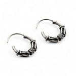 Load image into Gallery viewer, 925 Real Sterling Silver Oxidized wired style bali hoop earrings for Girls - Pair
