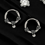Load image into Gallery viewer, 925 Real Sterling Silver Oxidized divine bali hoop earrings for Girls - Pair
