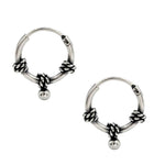 Load image into Gallery viewer, 925 Real Sterling Silver Oxidized divine bali hoop earrings for Girls - Pair
