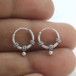 Load image into Gallery viewer, 925 Real Sterling Silver Oxidized divine bali hoop earrings for Girls - Pair
