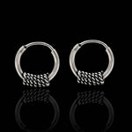 Load image into Gallery viewer, Trible 925 Real Sterling Silver Oxidized hoop earrings for Girls  - Pair
