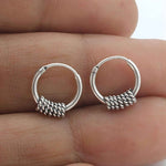 Load image into Gallery viewer, Trible 925 Real Sterling Silver Oxidized hoop earrings for Girls  - Pair
