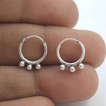 Load image into Gallery viewer, 925 Real Sterling Silver Oxidized small bali hoop earrings for Girls - Pair
