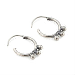 Load image into Gallery viewer, 925 Real Sterling Silver Oxidized small bali hoop earrings for Girls - Pair
