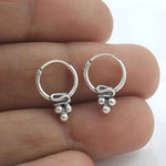 Load image into Gallery viewer, 925 Real Sterling Silver Oxidized small hoop earrings for Girls - Pair
