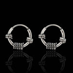 Load image into Gallery viewer, 925 Real Sterling Silver Oxidized elegant rope Design small bali hoop earrings for Girls - Pair
