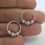 Load image into Gallery viewer, Ethnic 925 Real Sterling Silver Oxidized bali hoop earrings for women - Pair
