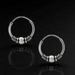 Load image into Gallery viewer, 925 Real Sterling Silver Oxidized elegant bali hoop earrings for women - Pair
