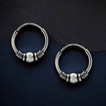 Load image into Gallery viewer, 925 Real Sterling Silver Oxidized elegant bali hoop earrings for women - Pair
