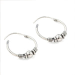 Load image into Gallery viewer, 925 Real Sterling Silver Oxidized elegant bali hoop earrings for women - Pair
