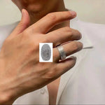 Load image into Gallery viewer, Silver Fingerprint Ring
