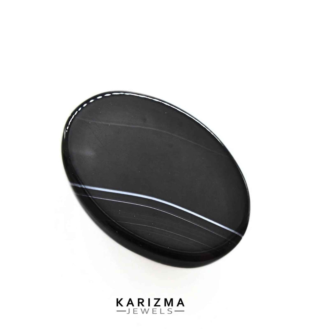 11.8Ct Natural Black and Grey Sulemani Hakik Oval Gemstone