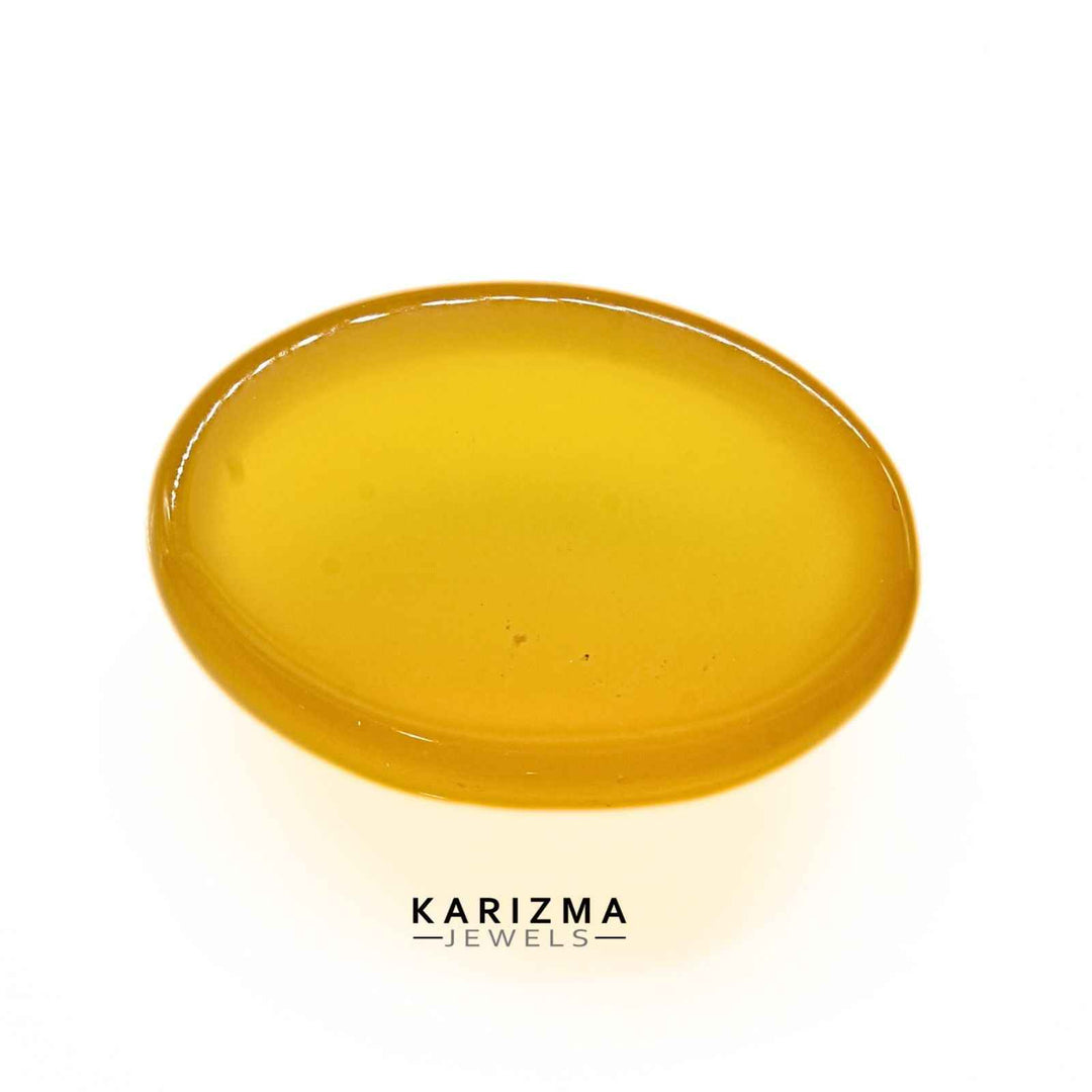 12.2Ct Natural Yellow Agate (Hakik) Oval Gemstone