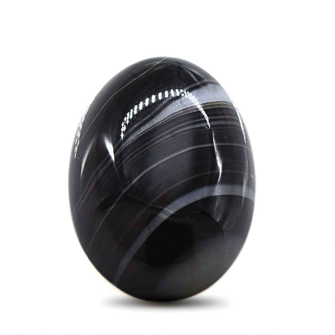 12.8Ct Natural Black and Grey Sulemani Hakik Oval Gemstone