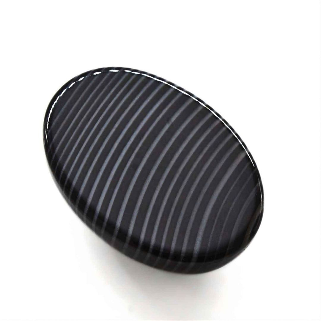 12.7Ct Natural Black and Grey Sulemani Hakik Oval Gemstone