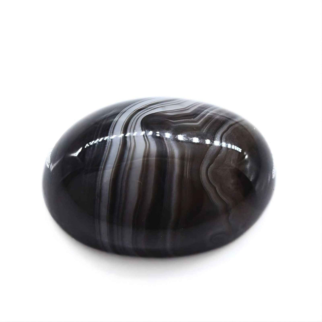 13.3Ct Natural Black and Grey Sulemani Hakik Oval Gemstone