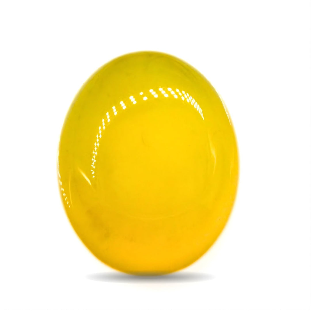 10.1Ct Natural Yellow Agate (Hakik) Oval Gemstone