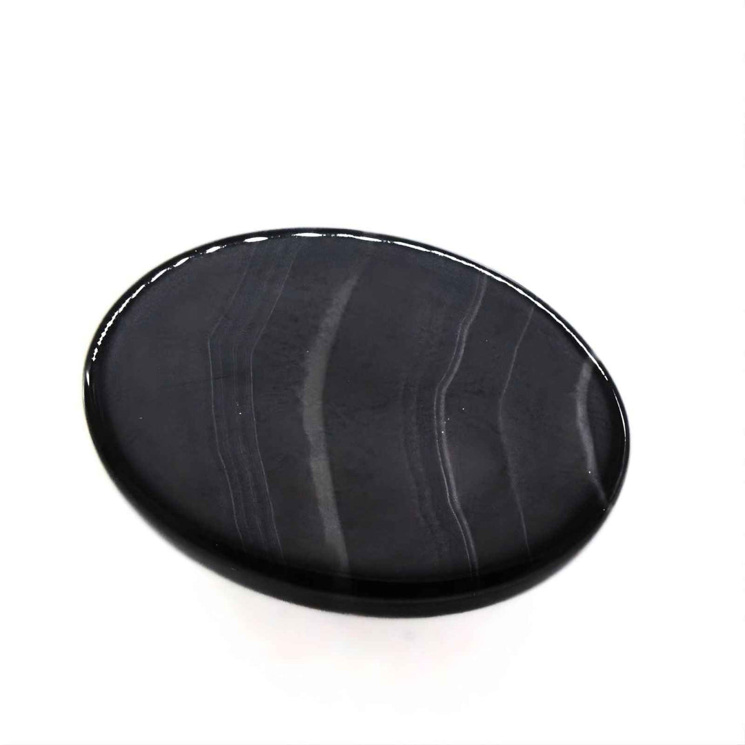 12.4Ct Natural Black and Grey Sulemani Hakik Oval Gemstone