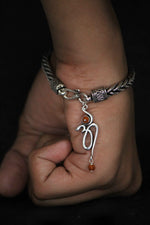 Load image into Gallery viewer, Stylish Silver Bracelet with Om Rudraksha Pendent
