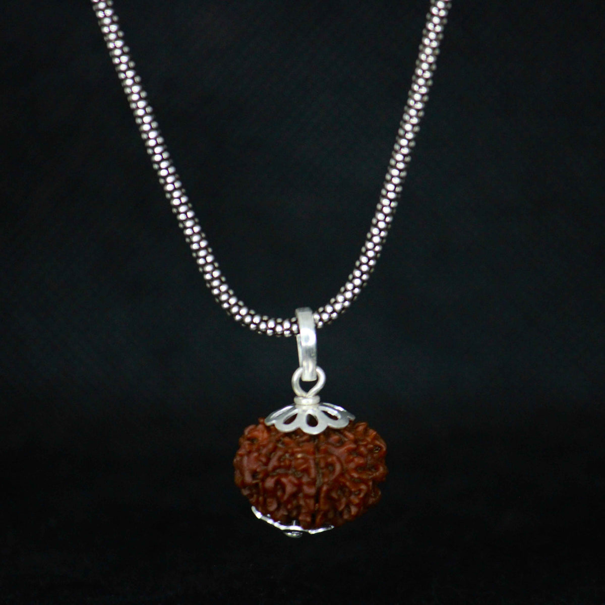 9 mukhi original rudraksha with silver chain