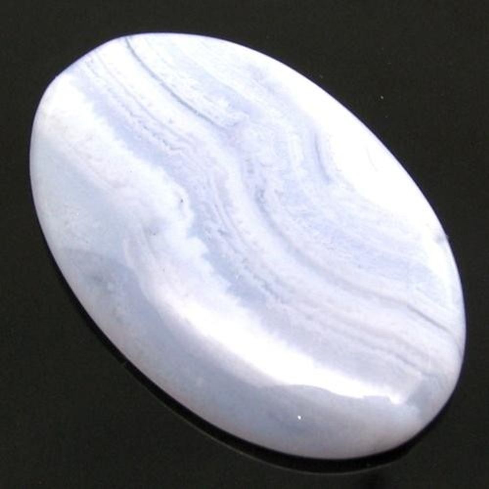 32.6Ct Natural Picture Blue Lace Agate Oval Cabochon Gemstone