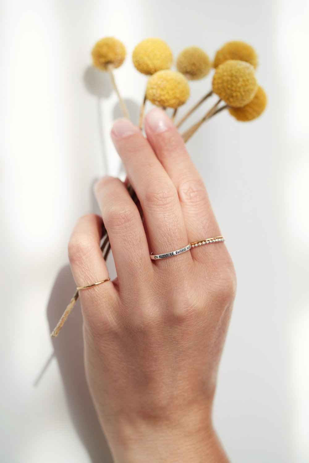 It Takes Guts To Be Gentle And Kind - Tiny Message Ring in Sterling Silver