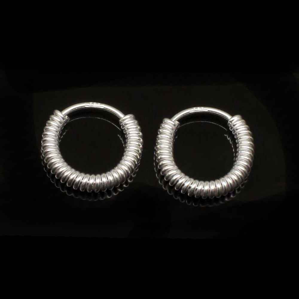 Real silver men women wire earrings