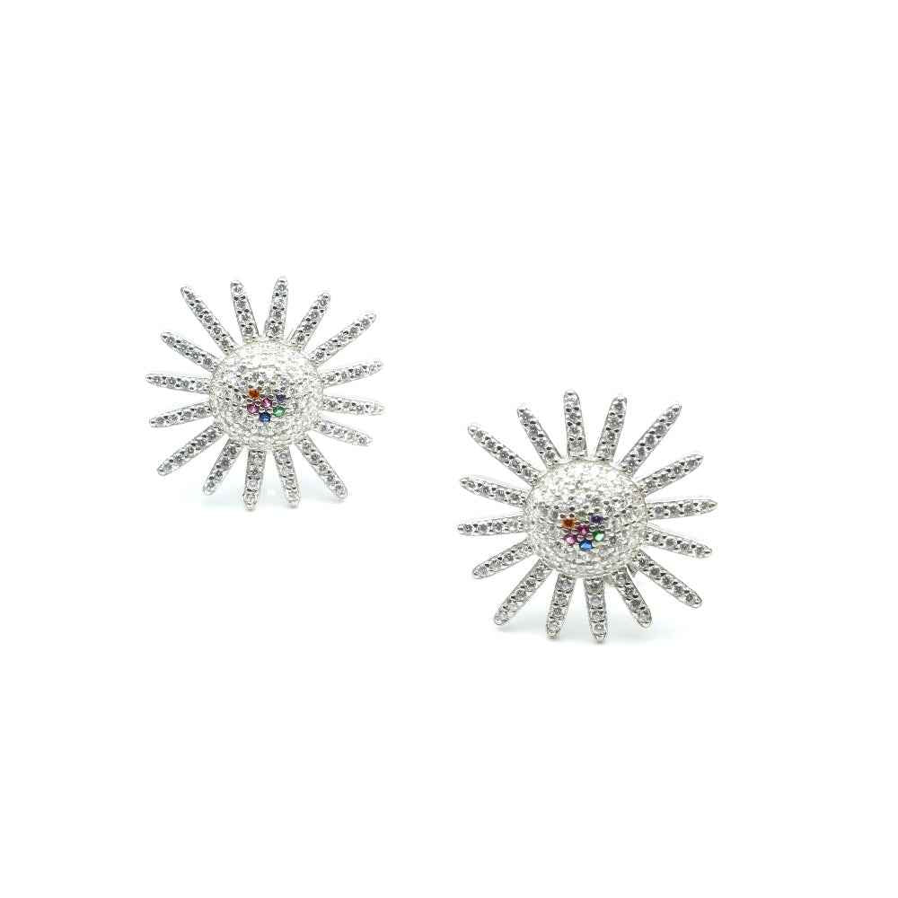 Real 925 sterling silver platinum finish  earring