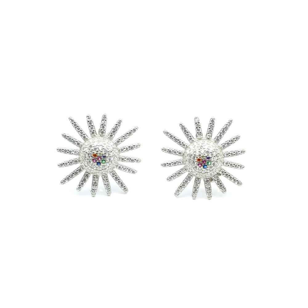 Real 925 Sterling Silver Platinum Finish  Earring