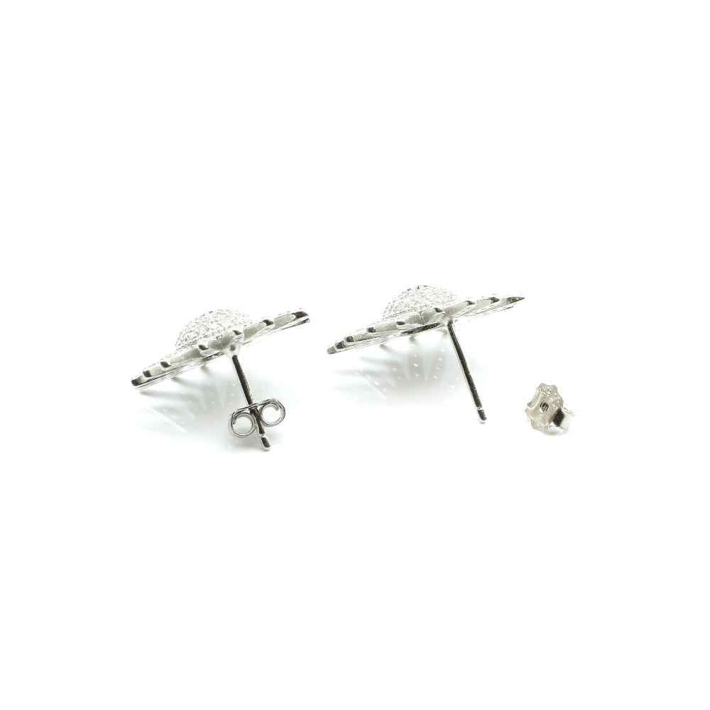 Real 925 Sterling Silver Platinum Finish  Earring